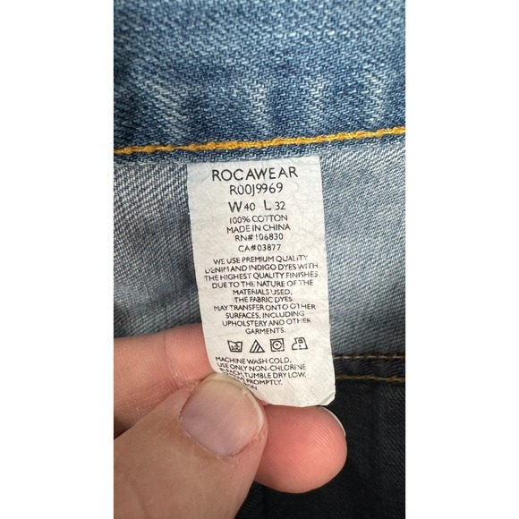 Rocawear Casual Jeans Men's W40 Blue Cotton Straight Leg 5-Pockets Regular Fit - Picture 8 of 8